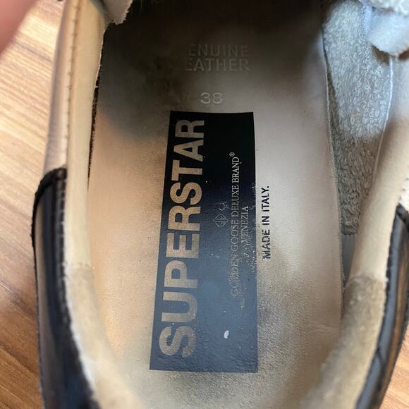 GOLDEN GOOSE Superstar Scribble White Leather Skateboard Sneaker Shoes Size US 8 - Picture 10 of 16